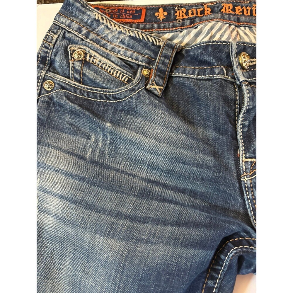 Rock Revival Women's Blue Jeans, Size 29, Lightly Distressed, Bootcut (D) - Picture 3 of 4